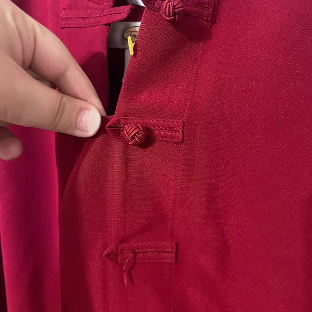 Talbots Berry Ruffle-Front Button Down Blouse - Picture 2 of 3